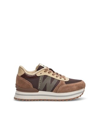 Woden Woden Ronja Plateau bruin multi dames sneakers