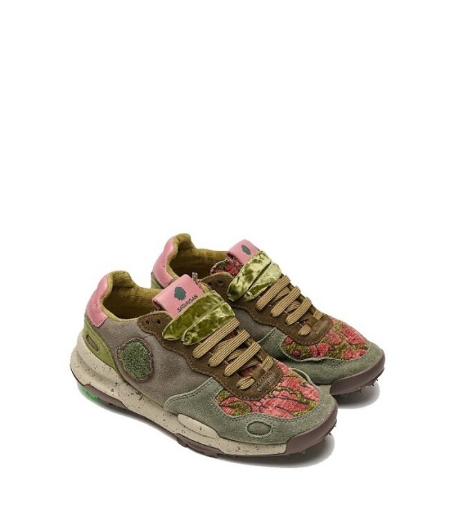 Satorisan Chacrona Suède Kelim groen dames sneakers