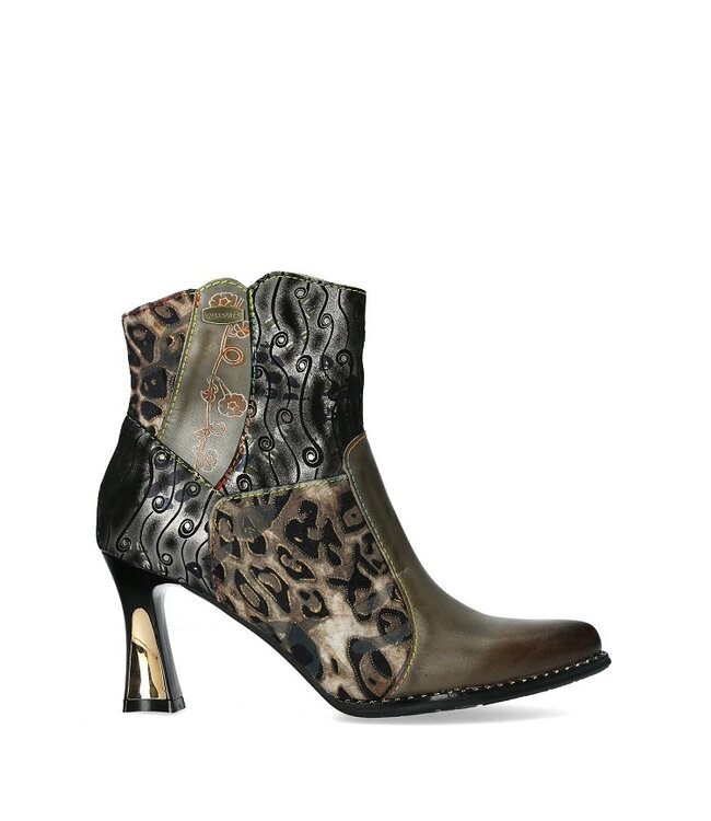 Laura Vita elegant ankle boot fantasy print