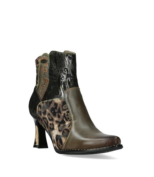 Laura Vita elegant ankle boot fantasy print