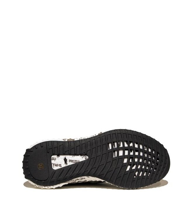 Laura Vita Burton groen sneakers gebloemd suède en fluweel