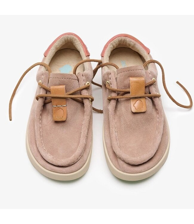 Satorisan Winter Suède lichtroze veterschoenen