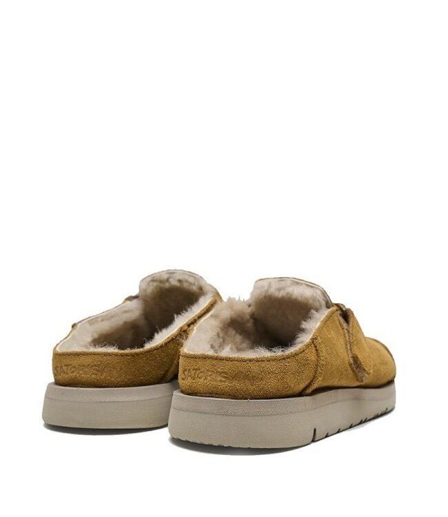 Satorisan winter slide suède met vacht mid bruin