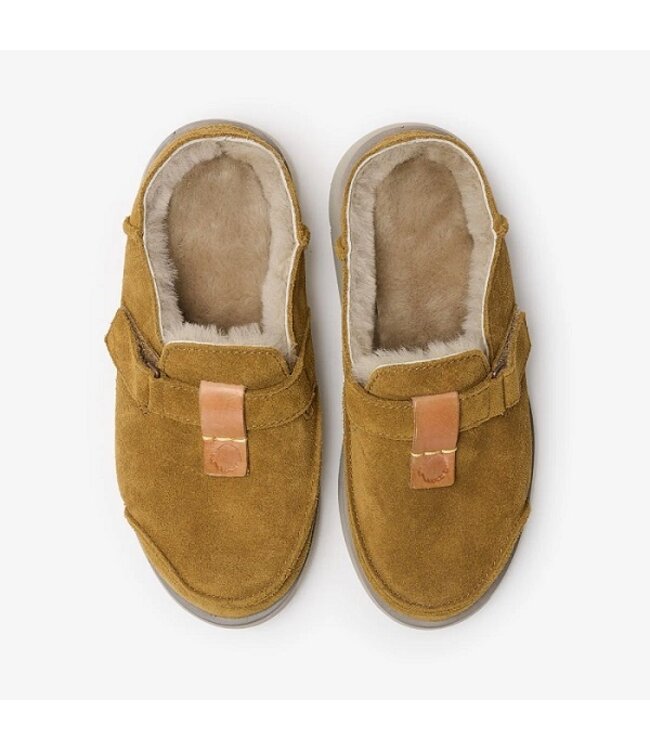 Satorisan winter slide suède met vacht mid bruin