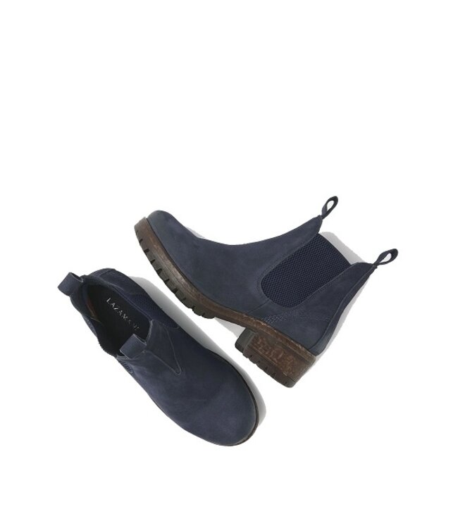 Lazamani dames chelsea boots jeans blauw nubuck