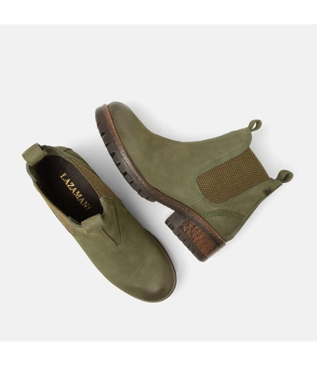 Lazamani women's Chelsea boots green nubuck