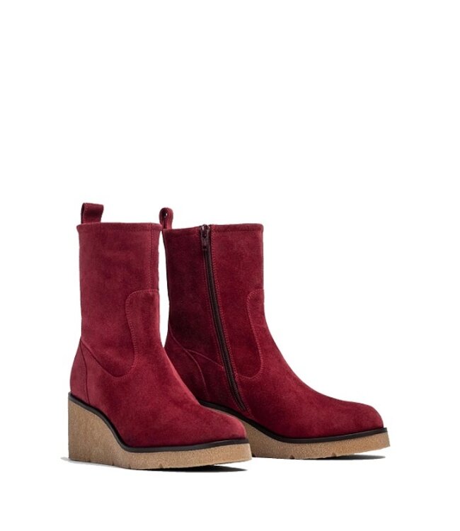 Unisa sleehak laarzen bordeaux rood suède