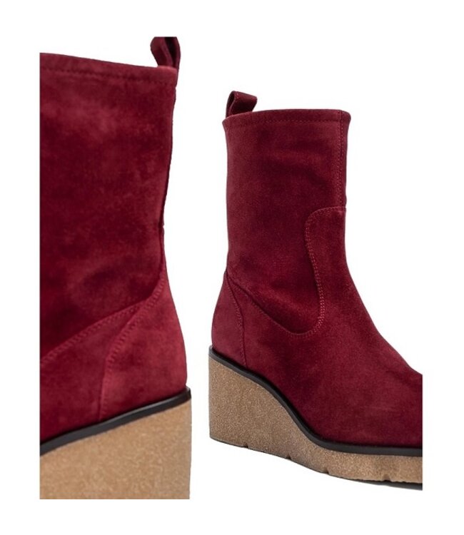 Unisa sleehak laarzen bordeaux rood suède