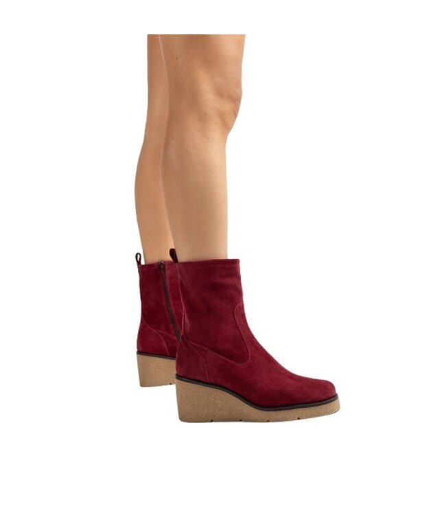Unisa sleehak laarzen bordeaux rood suède