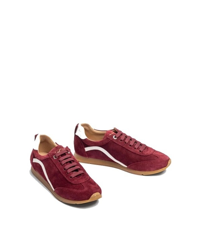 Unisa dames sneakers bordeaux rood suède