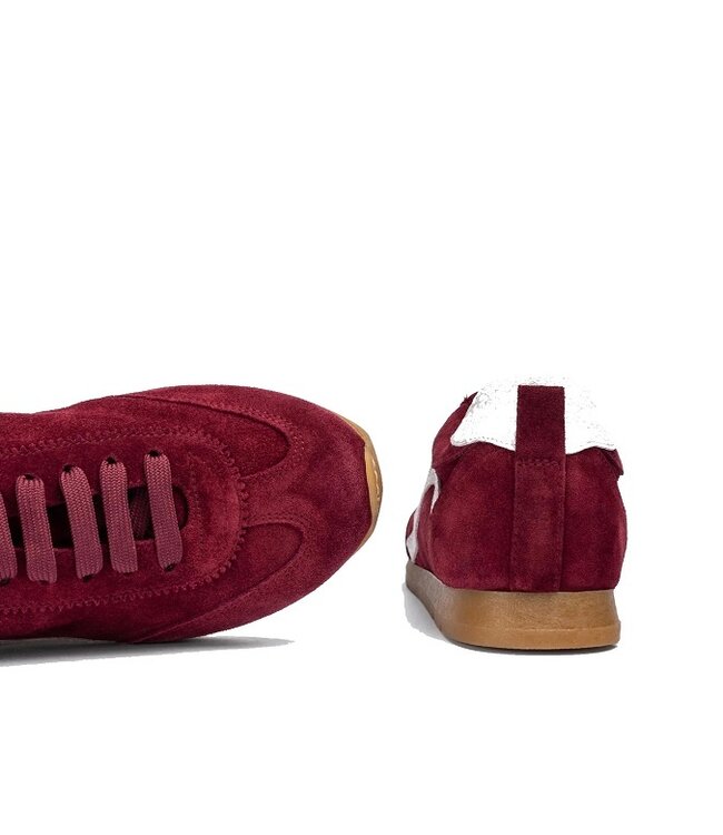 Unisa ladies sneakers burgundy red suede