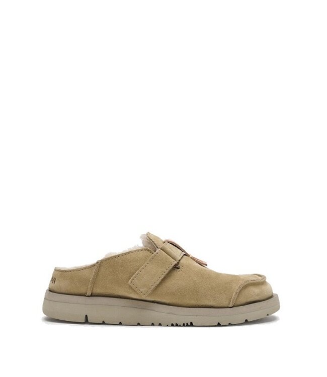 Satorisan Satorisan winter slide suède met vacht taupe