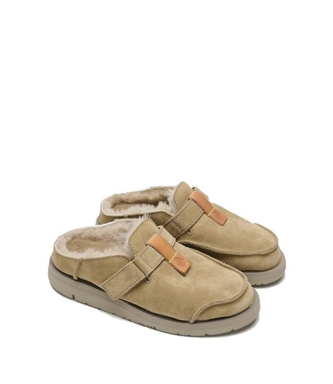Satorisan winter slide suède met vacht taupe