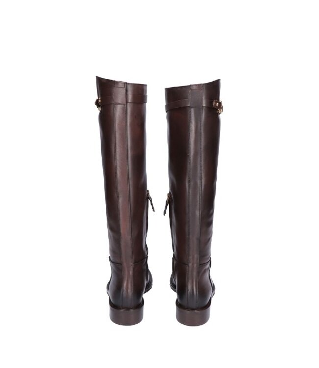 Julie Dee long women's boot dark brown leather