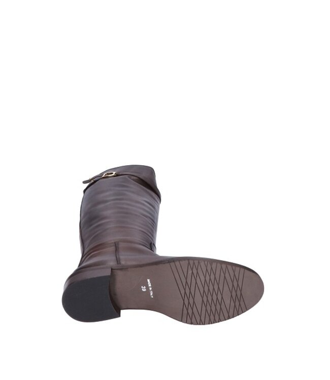 Julie Dee long women's boot dark brown leather