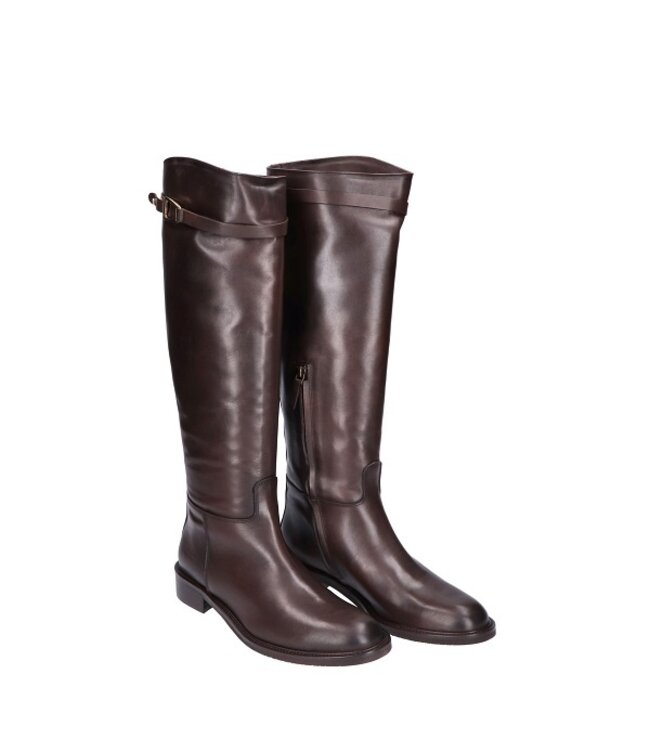Julie Dee long women's boot dark brown leather