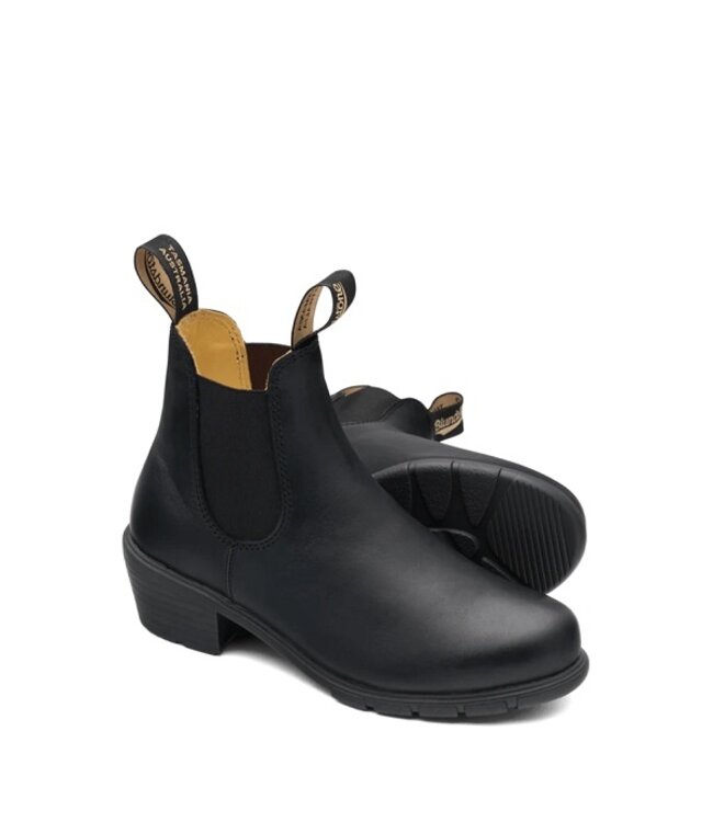 Blundstone midden hak dames chelsea boots zwart leer