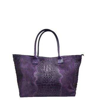 Zeen Zeen Lola croco ladies bag purple suede