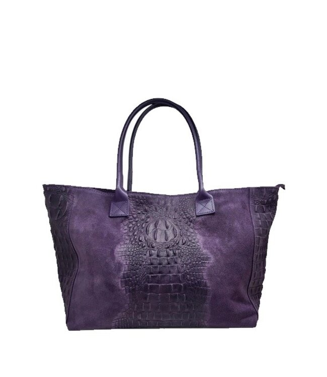 Zeen Lola croco ladies bag purple suede