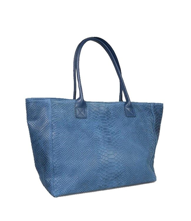 Zeen Zeen Bag damestas jeansblauw leer