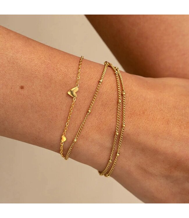 3 Small Hearts Bracelet stainless steel