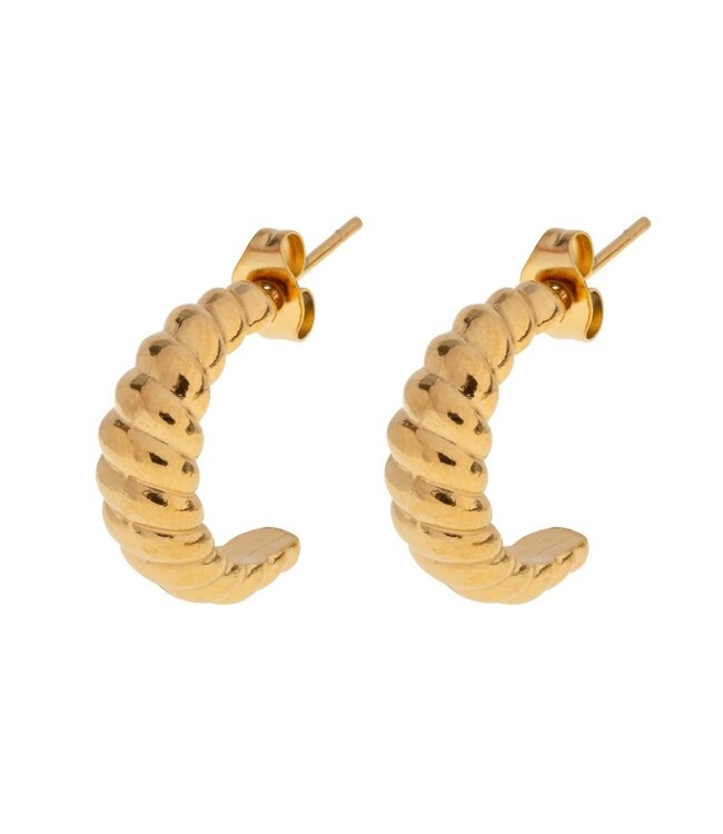 Timi of Sweden Kali Croissant Stud Hoop Oorbellen stainless steel