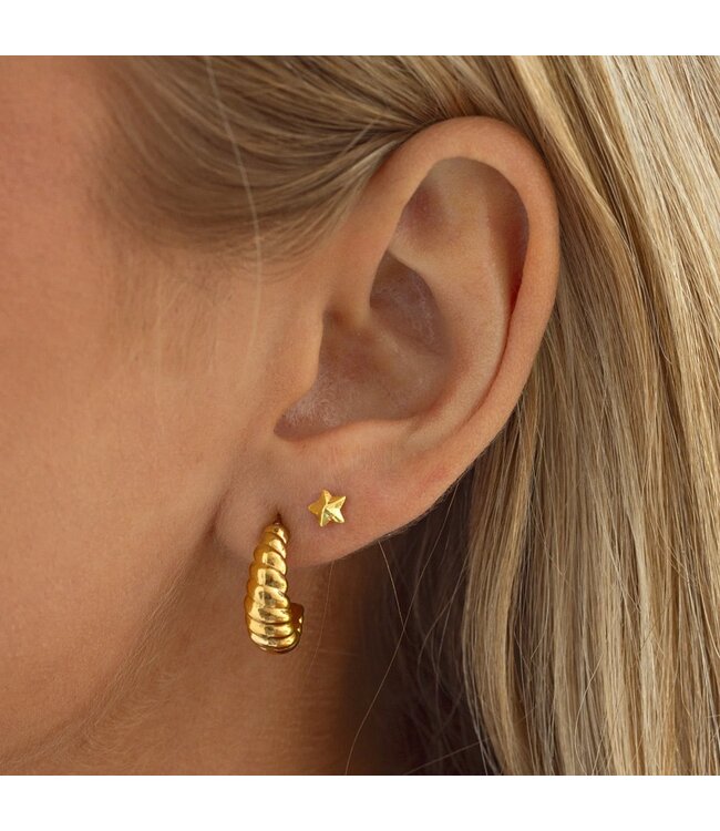 Kali Croissant Stud Hoop Earrings stainless steel