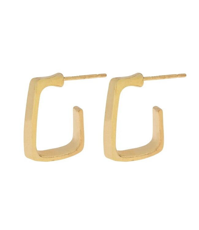Max Square Hoop Stud Oorbellen Gold
