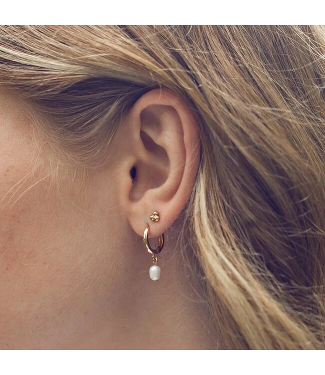 Pearl Small Hoop Oorbellen Gold