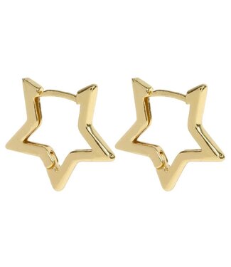 Timi of Sweden Winona Star Hoop Earrings Gold