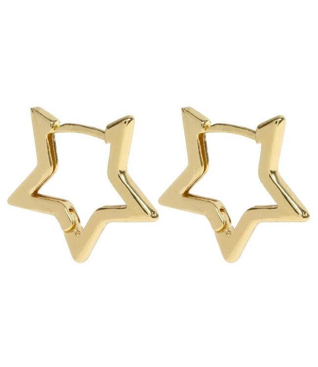 Timi of Sweden Winona Star Hoop Earrings Gold