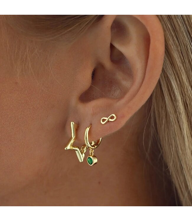 Winona Star Hoop Earrings Gold