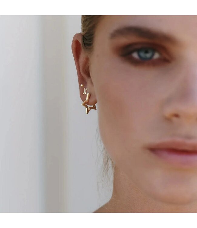 Winona Star Hoop Oorbellen Gold