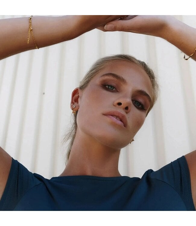 Winona Star Hoop Earrings Gold