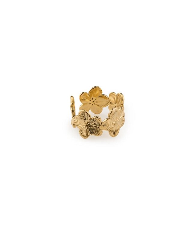 Timi of Sweden Ruta Flower Ajustable Ring stainless steel