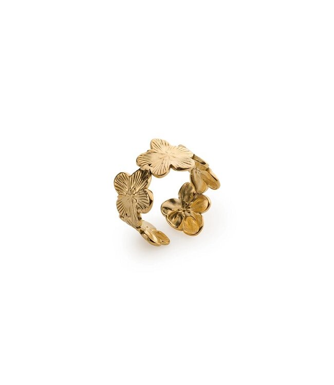 Ruta Flower Ajustable Ring stainless steel