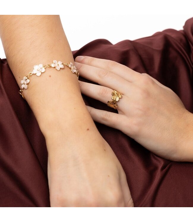 Ruta Flower Ajustable Ring stainless steel