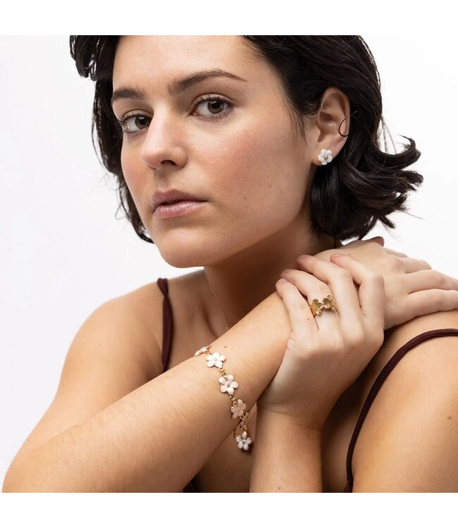 Ruta Flower Ajustable Ring stainless steel