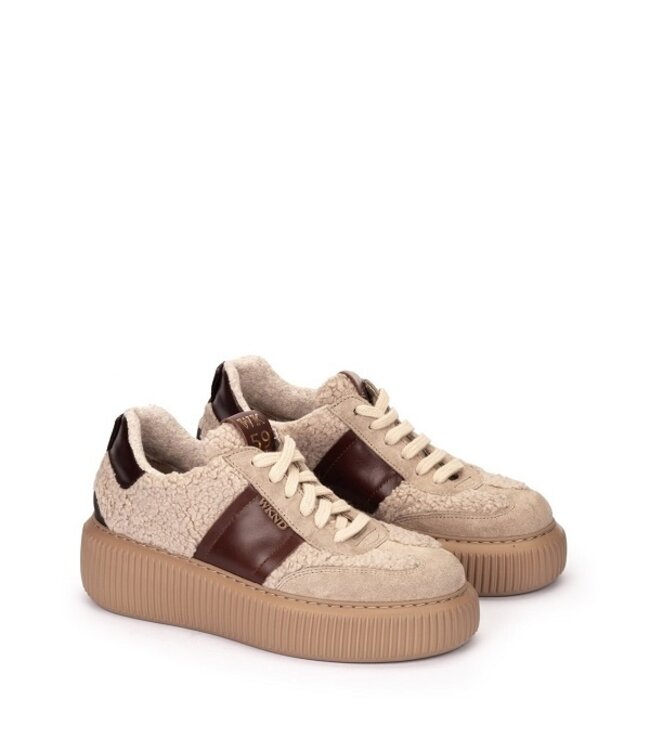 Pedro Miralles women's platform sneakers beige wool