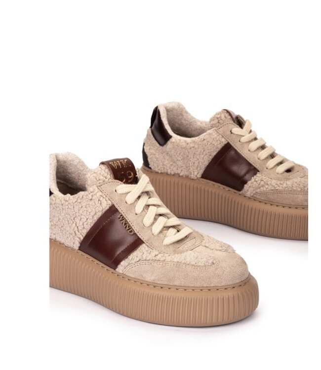 Pedro Miralles dames platform sneakers beige wol