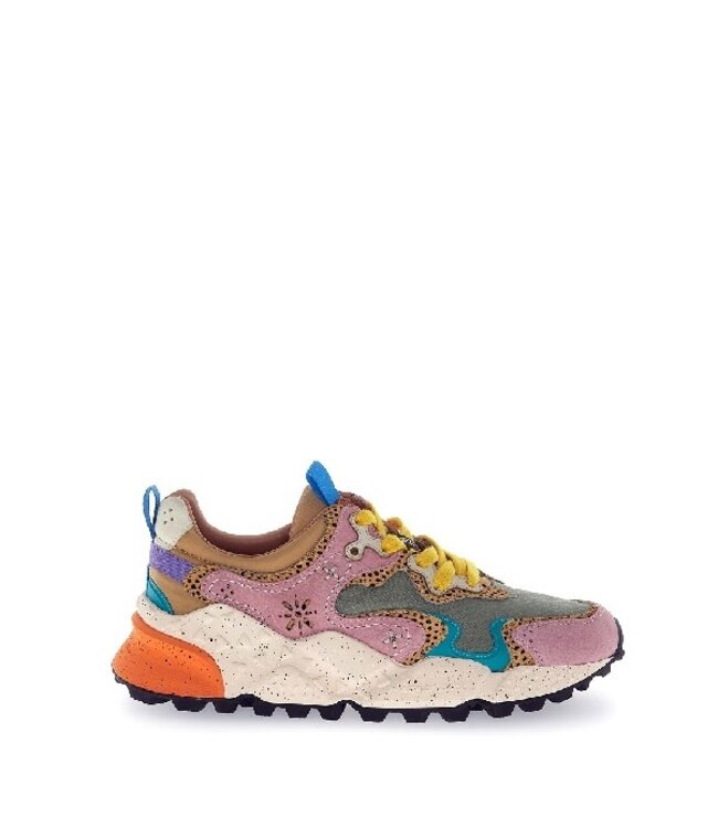 Flower Mountain sneakers pink multi and leo print