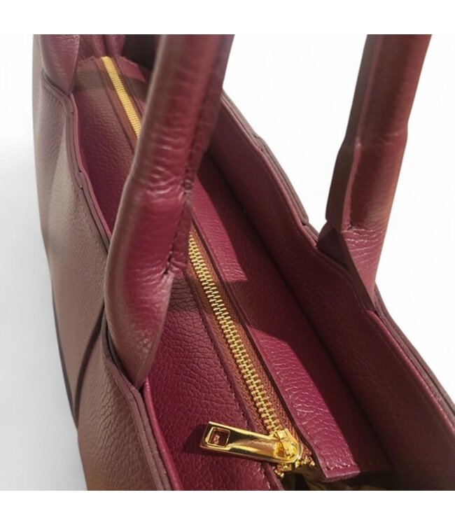 Zeen Bella dames tas bordeaux leer