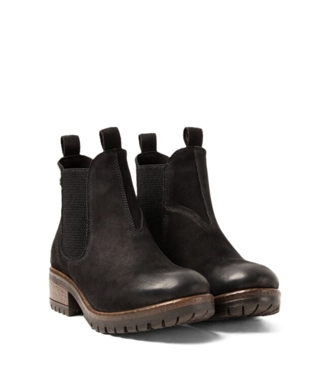 Lazamani women's Chelsea boots black nubuck