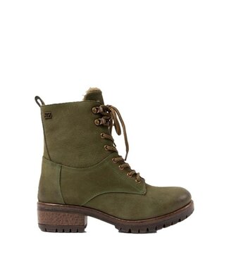 Lazamani Lazamani dames veterboots wol gevoerd groen