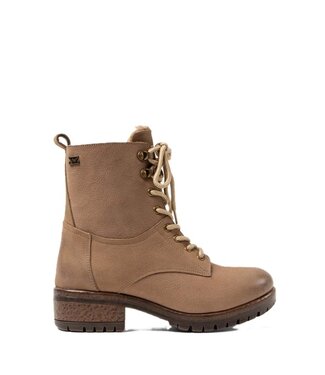 Lazamani Lazamani women's lace-up boots wool lined taupe