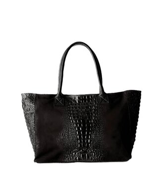 Zeen Zeen Lola Croco women's bag black suede