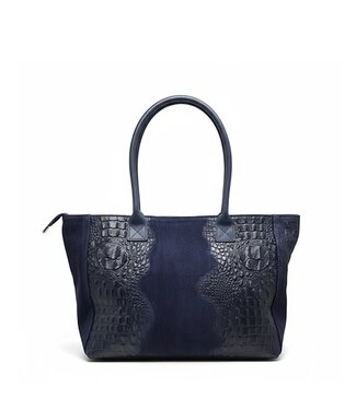 Zeen Zeen Lola Croco women's bag dark blue suede