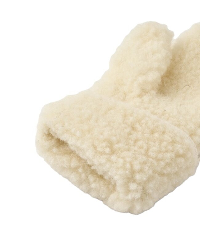 The Cozy Sheep white wool mittens