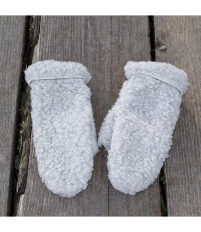 The Cozy Sheep lichtgrijs wollen handschoenen