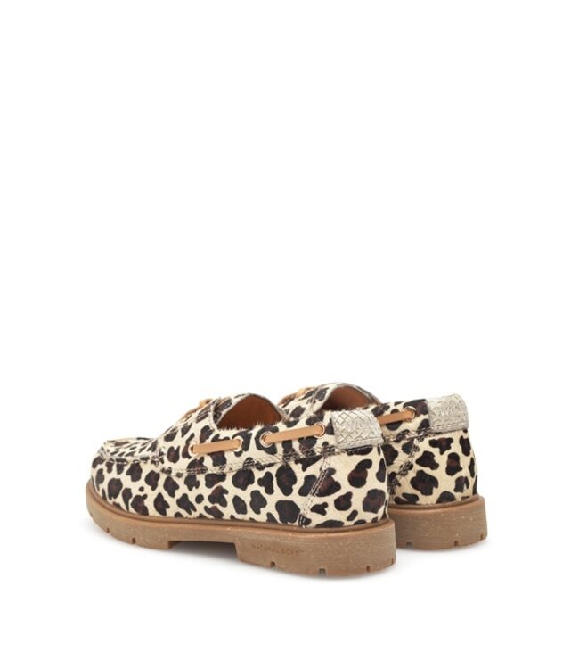 Woden women's boat shoe with leopard print